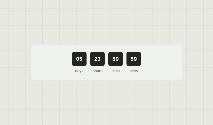 Countdown digits rolling into their next values
